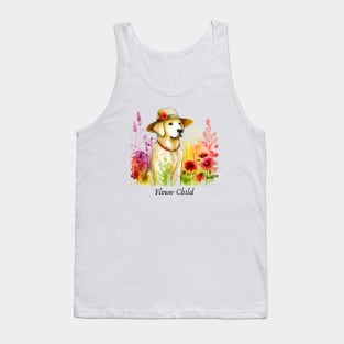 Flower Child - Golden Retriever Tank Top